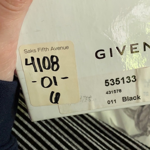 Givenchy / Embossed Rubber black ankle wrap flat open toe PVC sandals 36 6 - Picture 8 of 8